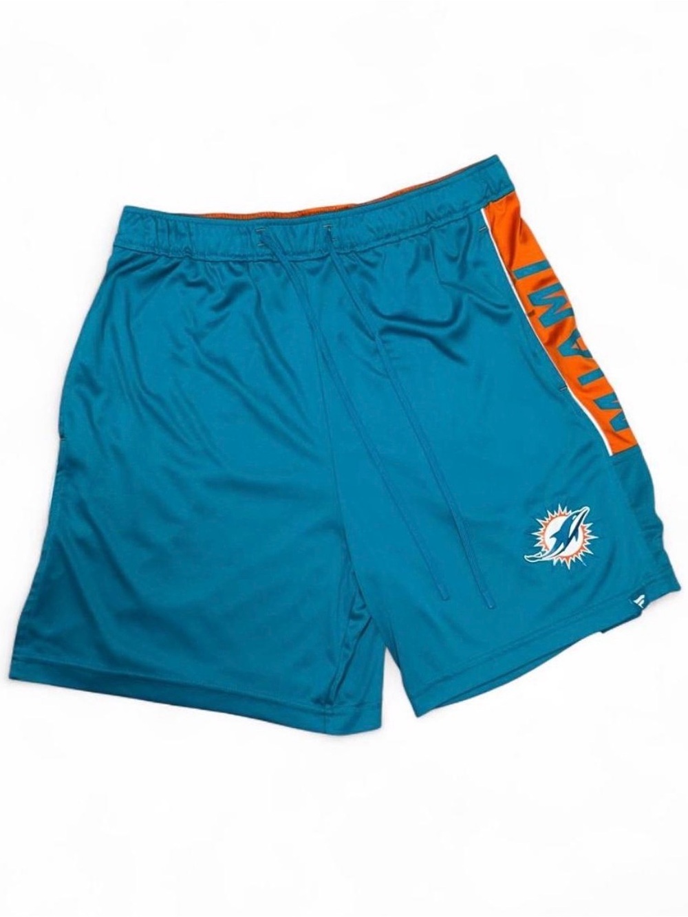 Fanatics Miami Dolphins teal blue & orange shorts size L EUC